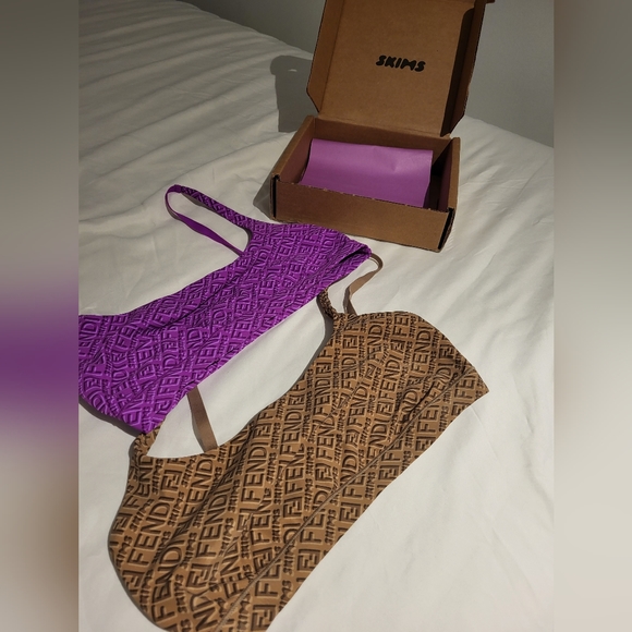 Fendi x Skims purple and nude bralette size Small - Picture 3 of 4